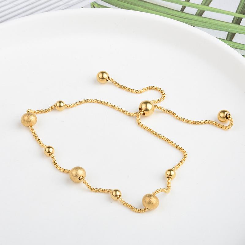 Женский простой браслет из титановой стали с 18-каратным золотым покрытием