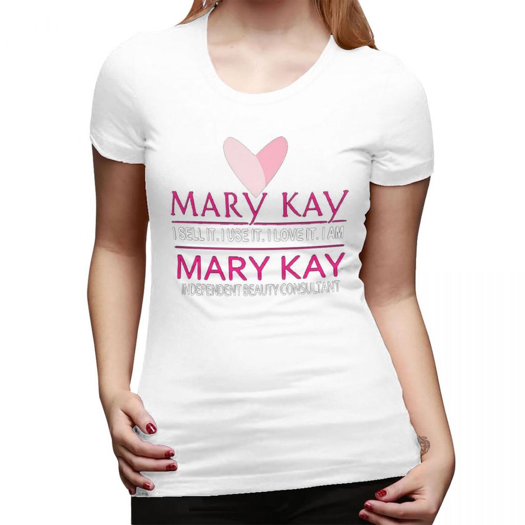 Верхняя футболка Mary Kay Я продаю это Я использую это для женщин С круглым вырезом Уличная одежда Футболки Женские с коротким рукавом Летняя одежда Топы