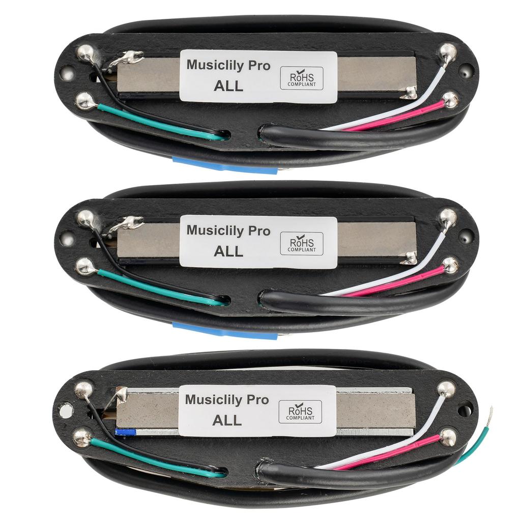 Musiclily Pro Alnico 5 Humbucker Super Distortion and Bridge Pickup Set for Strat Electric Guitars with Cream Body and Chrome Rails ST-DPHA