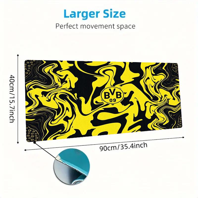 Bvb Fc Color Mouse Pad Large Gaming Table Cushion Non-slip Laptop Tablet Big Mousepad XXL Mat Mini PC Playmat With Lock edge