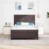 Boxspring bed with mattress Dark Brown 140 x 190 cm Fabric