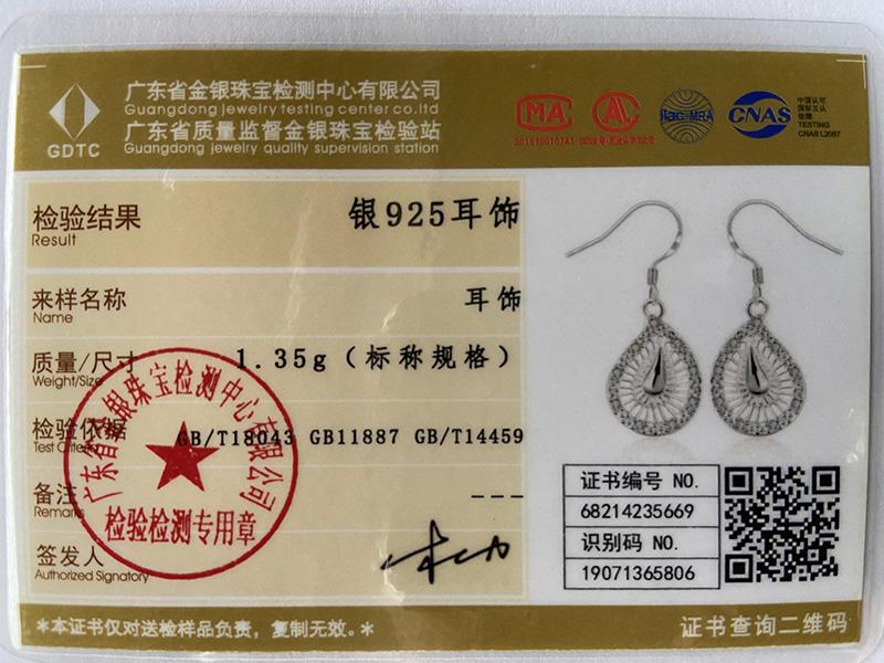 925 Sterling Silver Water Droplets Drop Earring Jewelry