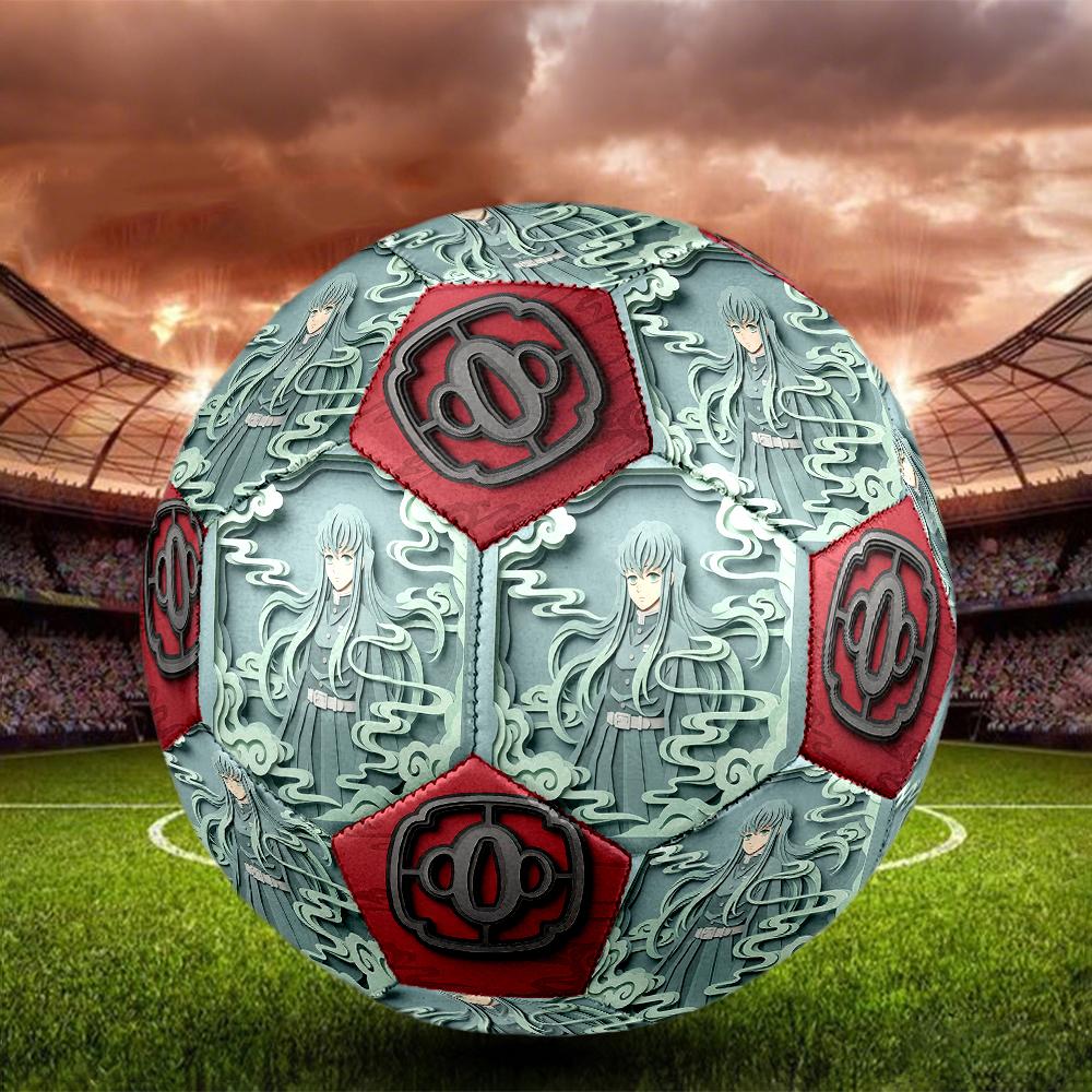 1pc Demon Slayer Kimetsu no Yaiba Football Soccer Ball Size 5 Indoor Soccer Ball Fashion Colorful Backyard Game -Great For Sports Fans Gift HE12