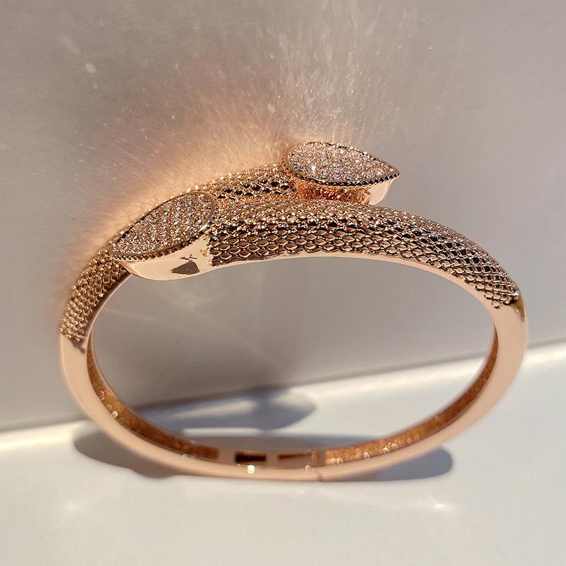 Изысканный медный браслет с цирконами высокого класса, открытый, полностью покрытый цирконием, модный брендовый мужской и женский браслет