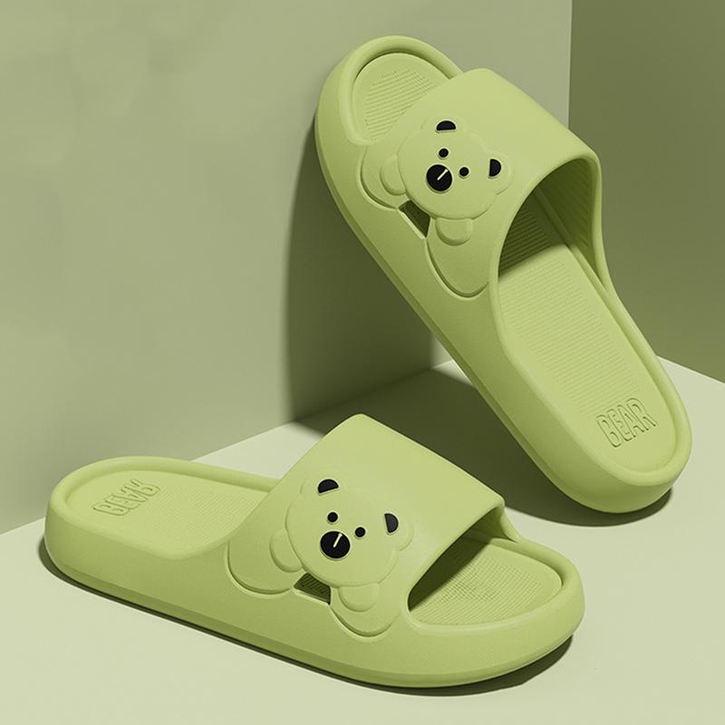 Милый медведь толстая платформа Eva тапочки женские мягкая подошва домашние тапочки для ванной женские облачные слайдеры нескользящие домашние тапочки