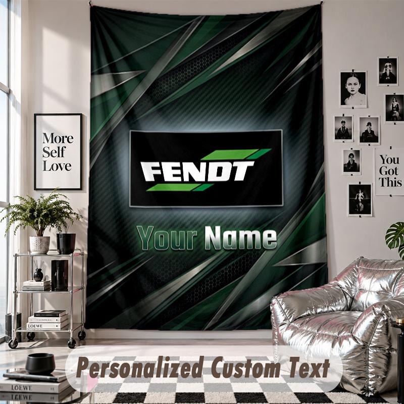 Wall Hanging Tapestry With Custom Name & Text, Fendt Decorative Tapestry For Bedroom