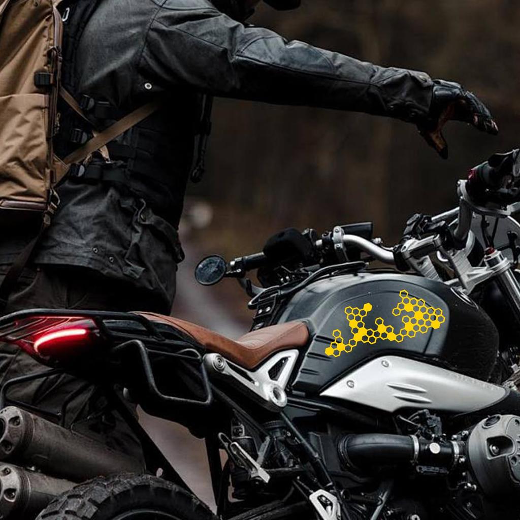 Мотоциклетные наклейки и декали, Мотоциклетные шестиугольные наклейки | Мотоциклетные модифицированные сотовые наклейки Vista Printed