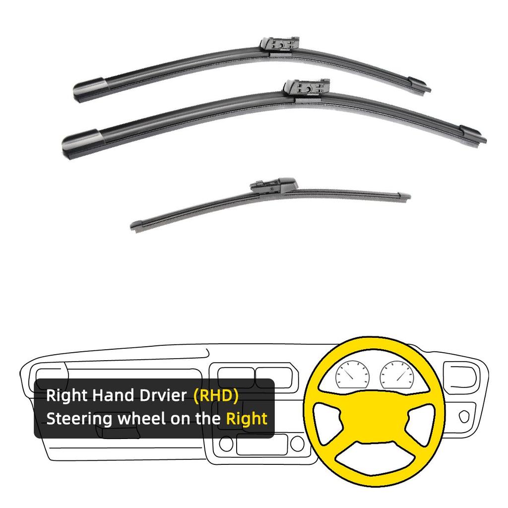 3 шт. для SKODA Karoq 2017-2020 26 "18" 13 "передние и задние щетки стеклоочистителя лобовое стекло резак для окон аксессуары 2017 2018 2019 2020