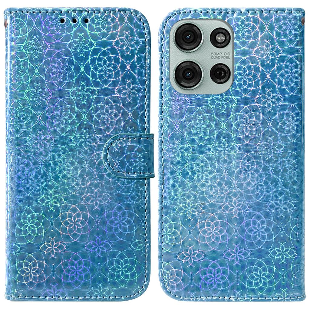 For Motorola Moto G75 5G Stand Case Dazzling Flower Leather Phone Cover