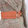 Female Camel Buckle Imitation Leather Women Solid Color Wide Belt Dress Waistband Women Waistband