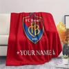 Custom Name FC Basel Flannel Blanket, High quality Comfortable for All Seasons, Home Decor, Warmth and Comfort