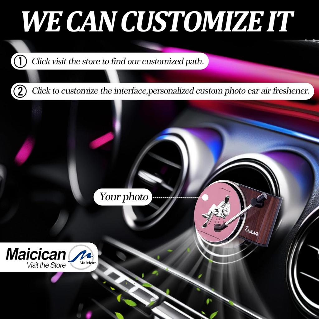 Maicican 12 шт. Ароматизатор для автомобиля с зажимом на дефлектор, Форма проигрывателя виниловых пластинок с обложкой альбома поп-исполнителя, Подарки для любителей музыки. (мода)