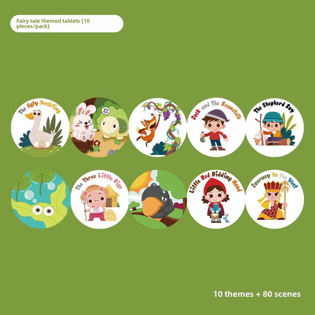 Проектор-игрушка для сна ребенка с фонариком и слайдами историй для детей