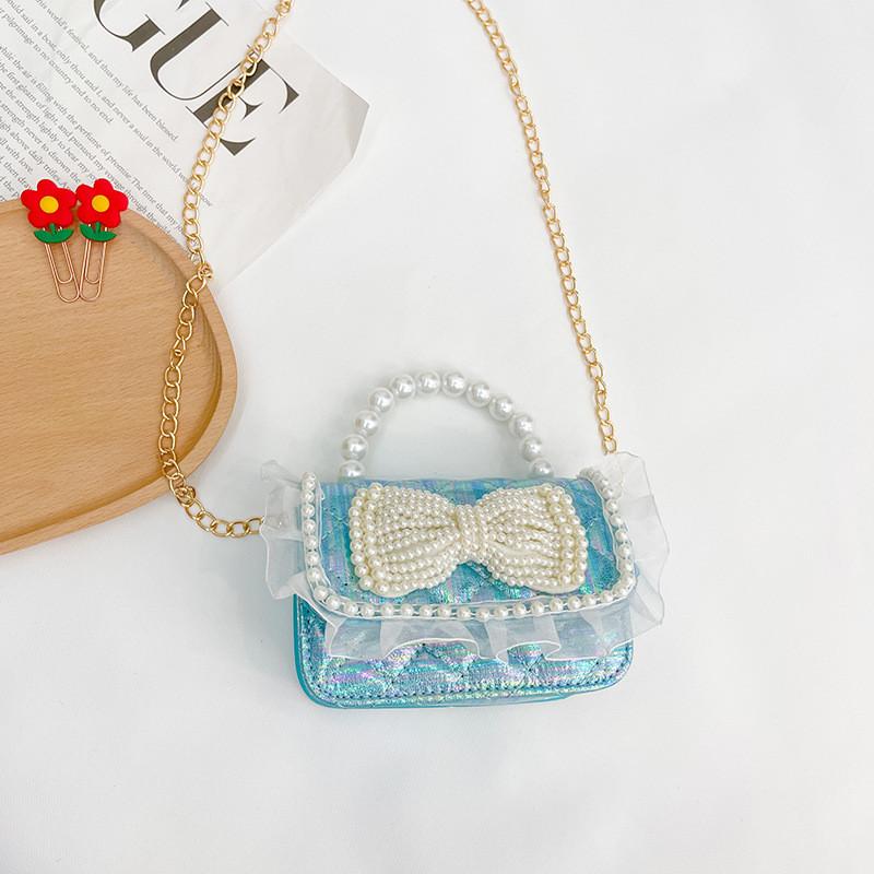 Charming Mini Pearl Chain Handbag For Girls In Various Colors Cute Lace Design