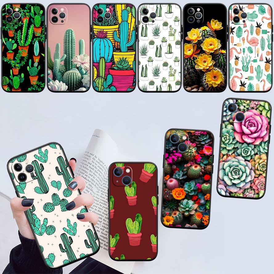 RA33 Watercolour Cacti Succulent New High-End Shell Phone Case for iPhone 16 15 14 13 12 Pro Max Plus Mini