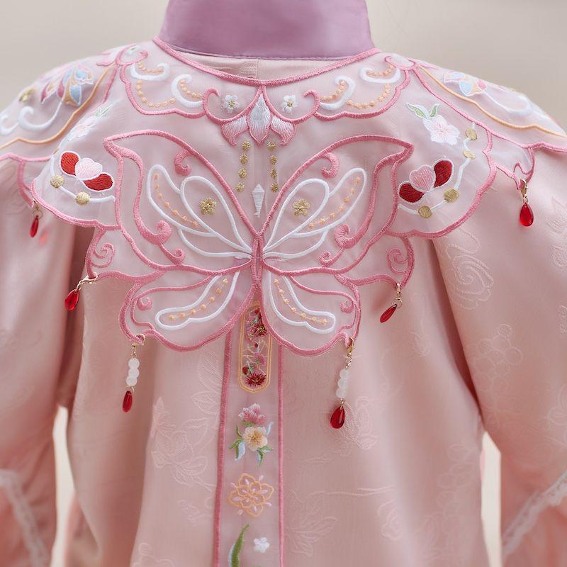 2026 Spring/Autumn Ming Dynasty Embroidery Children's Hanfu Yun Jian Princess Dress Jacquard Style Set