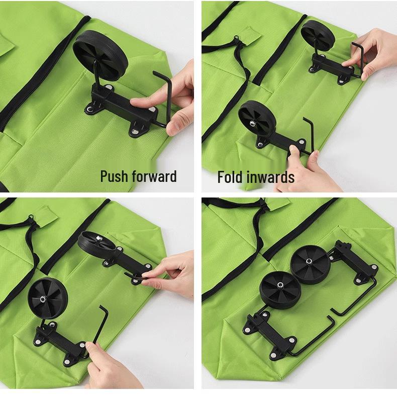 Легкая Складная Тележка для Продуктов на Колесах - Портативная Тележка для Покупок и Бытовая Ручная Тележка