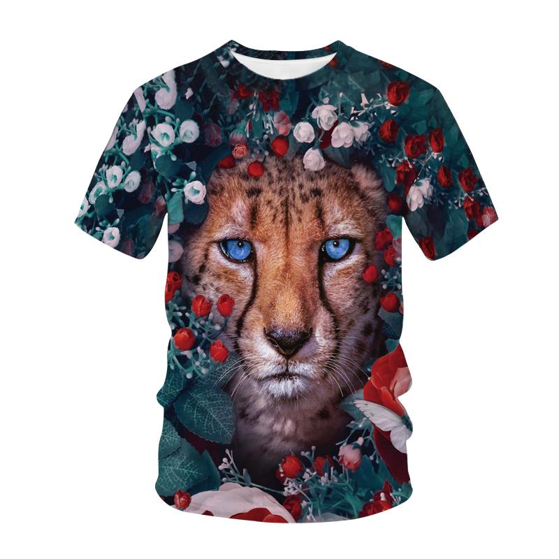 Забавная футболка с принтом животных, тигра и кота, детская футболка с 3D принтом, модная повседневная футболка с героями мультфильмов, детская одежда для мальчиков и девочек