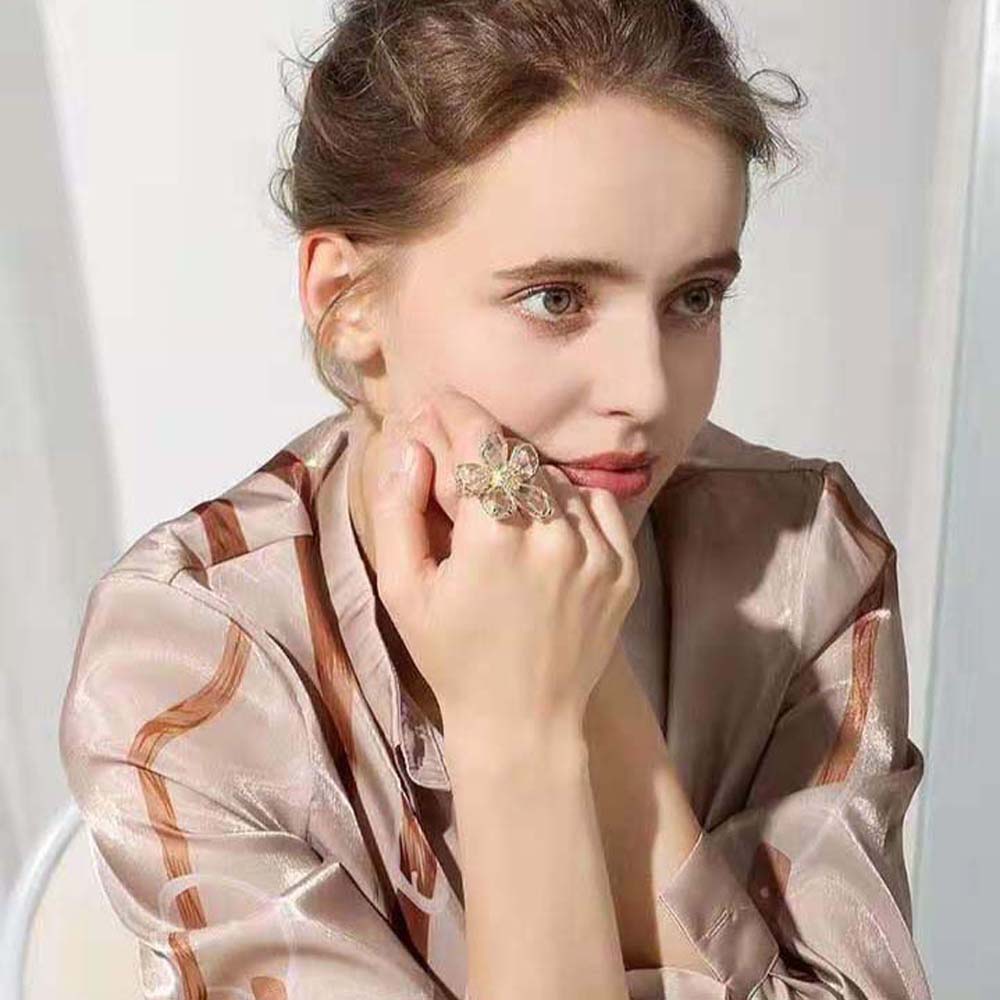 Rhinestone Crystal Fashion Gifts For Women Adjustable Finger Rings Open Ring Jewelry Accessories