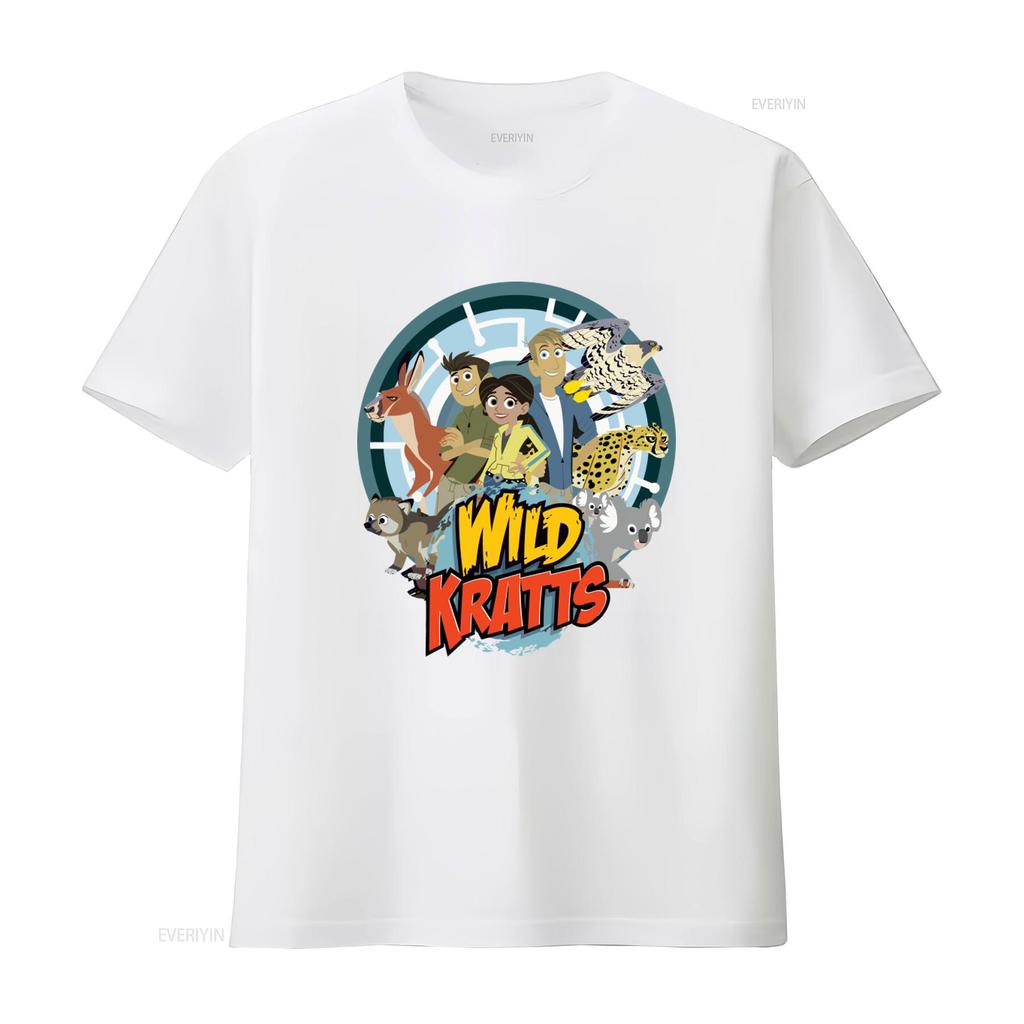Мультяшная футболка Wild Kratts с принтом животных для друзей и семьи Идеальный подарок на день рождения винтажная стираная универсальная стильная с графикой
