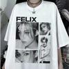 2026 FELIX Бездомный K-pop Дизайн Футболка Унисекс Короткий рукав Хлопок Высококачественная Женская Мужская Уличная одежда