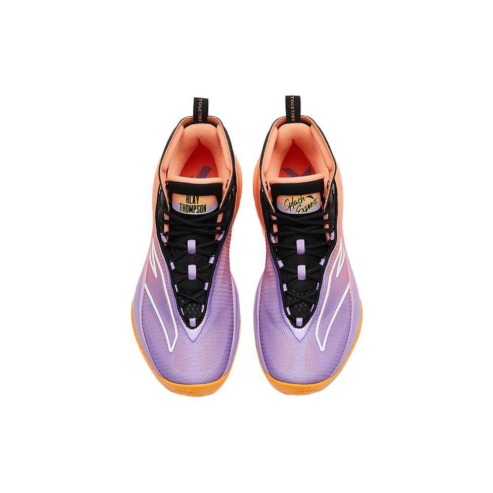 Anta Баскетбольные кроссовки KT8 Evening Glow с амортизацией, противоскользящие, прочные, высокие, мужские, баскетбольные кроссовки, оранжевые, фиолетовые, черные 112321101-6