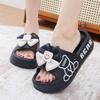 Тапочки женские носят медведь смайлик бант летняя мода толстая подошва см тапочки из одного слова