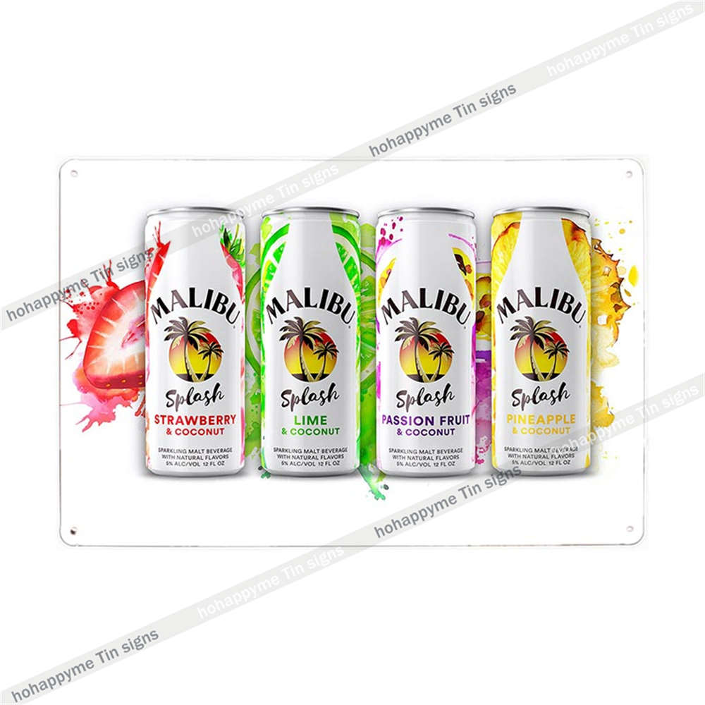 Малибу Жестяная Табличка Ром Металлическая Картина Табличка Для Бара Паба Клуба Кафе Наклейка На Стену Украшение Семейный Постер Тарелки 20x30см