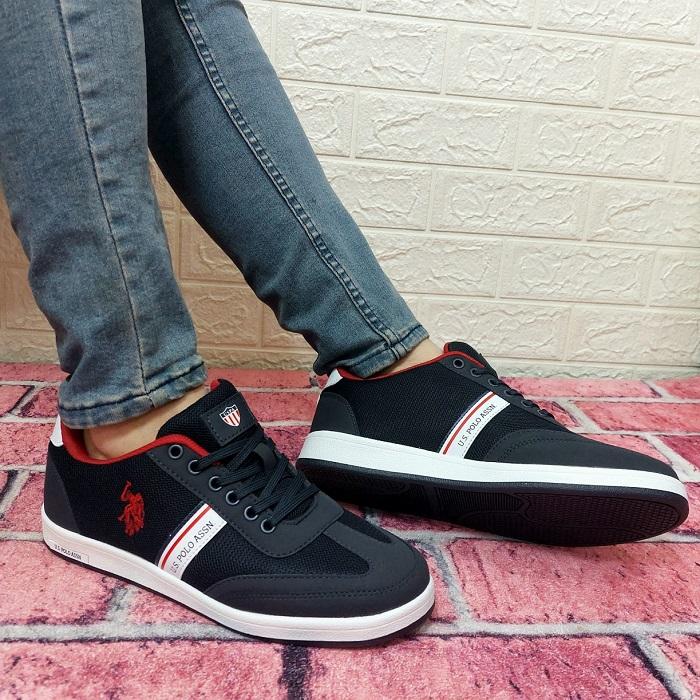 US Polo Kares Темно-синие нескользящие кроссовки на плоской подошве Спортивная обувь