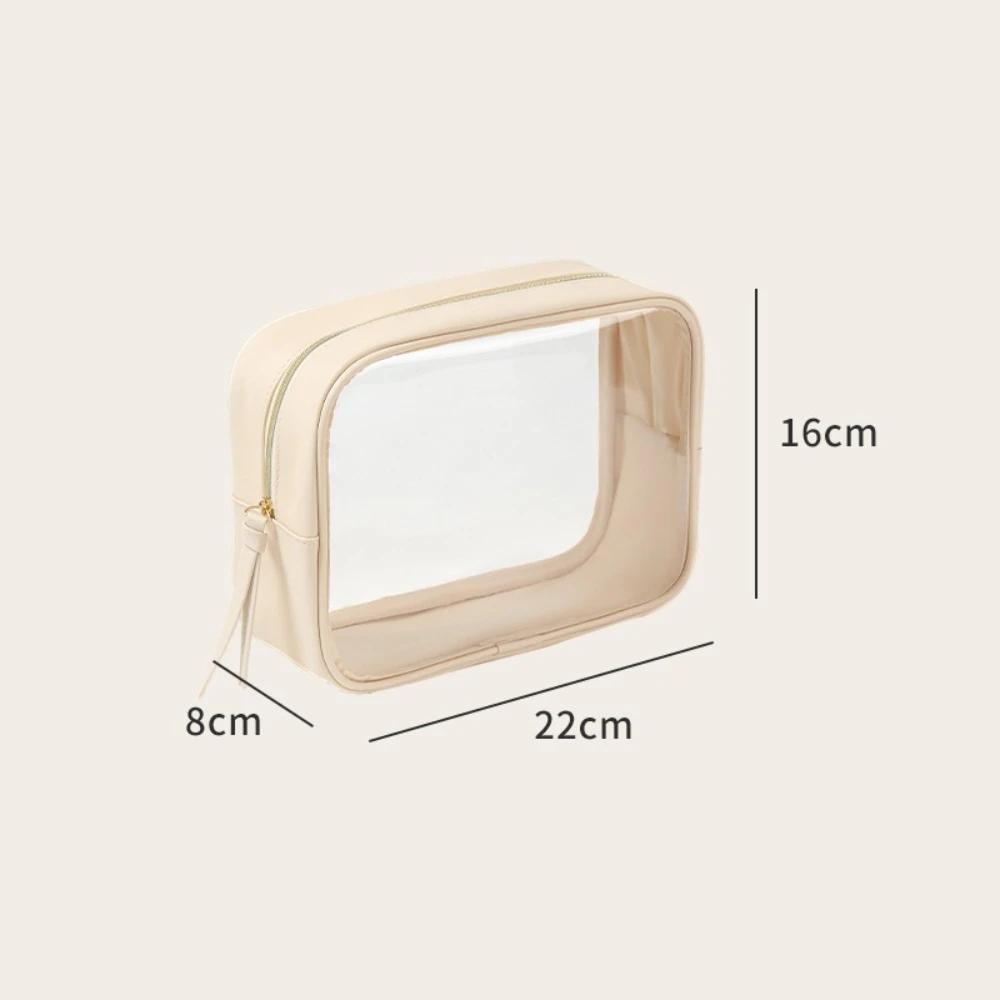New PVC Wash Bag Transparent Waterproof Cosmetic Bag Large Capacity Handheld Makeup Storage Bag Women