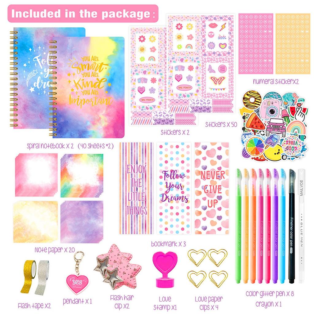 Girls DIY Journal Set - DIY Journal Set For Teen Girls, Stationery Set, Scrapbook And Journal Supplies Set, Journal Art Craft Set1ML