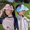 Children's Hats Summer Boys and Girls Sunscreen Hats Outdoor Outing Visor Hats Cartoon Cute Big Brim Empty Top Fan Hat