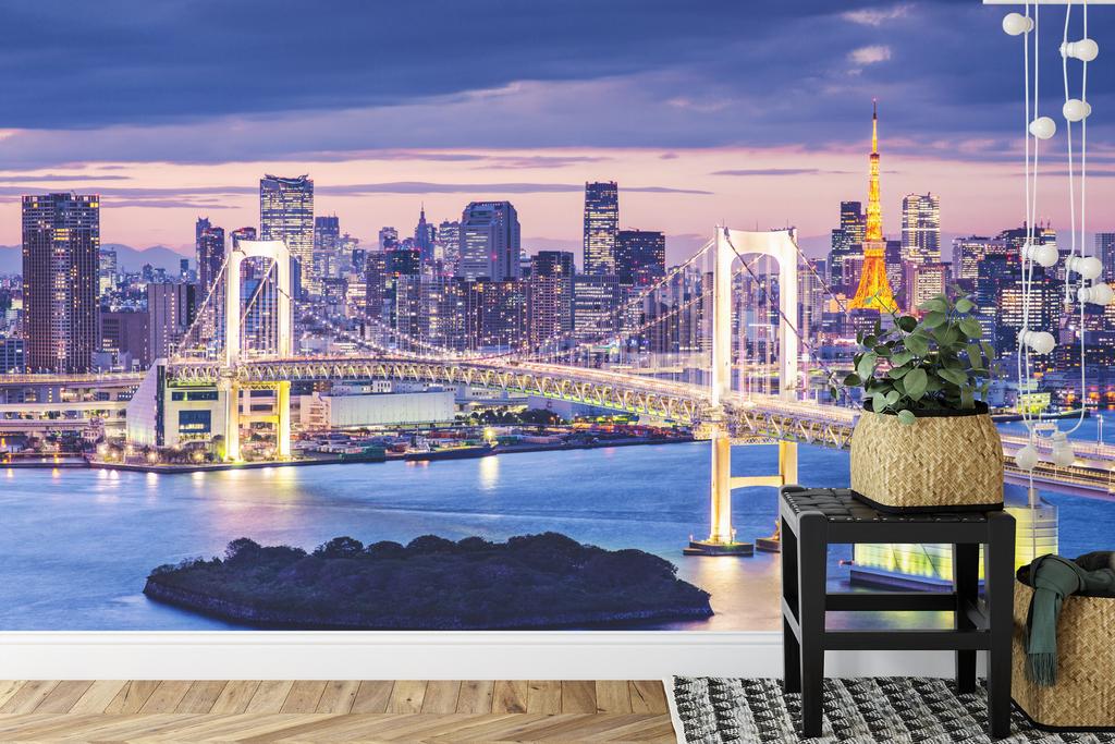 Photomural Rainbow Bridge In Tokyo  Non-Woven 104x70.5