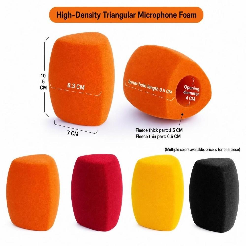 Foam Microphones Sponges Cover Square High Density Sponge Microphone Cover Triangular Noise Reductions Mic Sponge Cover