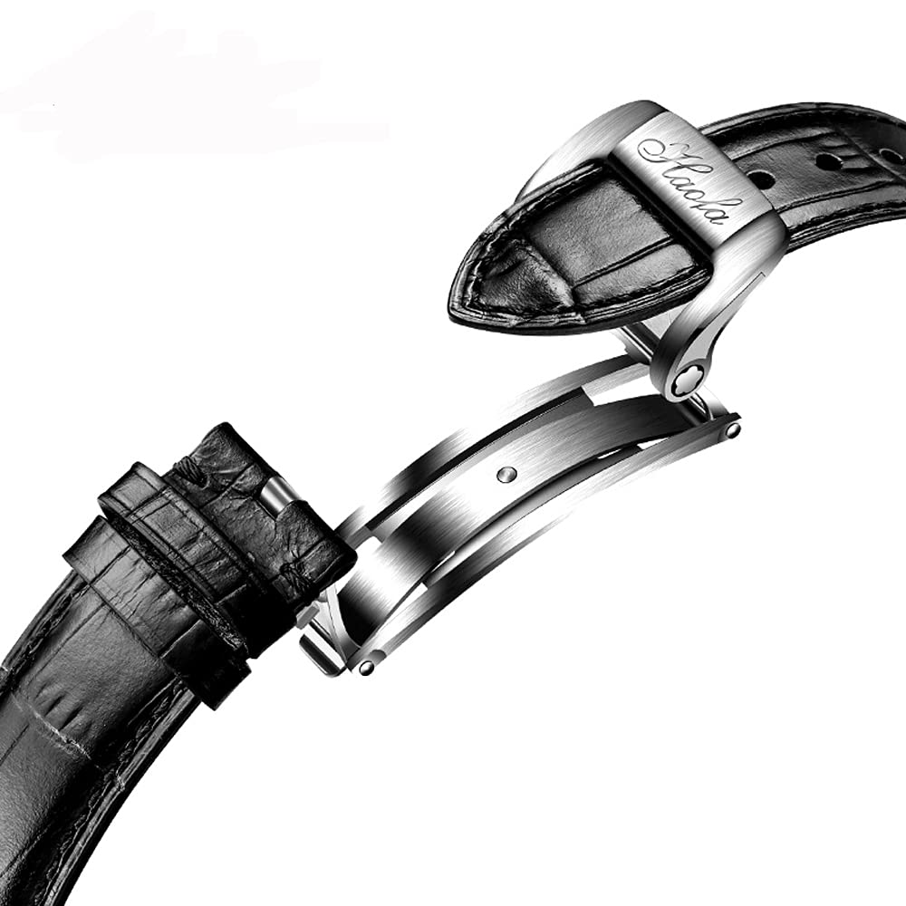 Механические часы HAOFA Tourbillon Watch 8 Dial Vintage Wood Grain Ультратонкое сапфировое стекло Ремешок из натуральной кожи Роскошный стильный сапфировое стекло