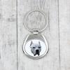 Dogo Argentino - Geometric Keychain with a Photo and the Inscription Art-Dog