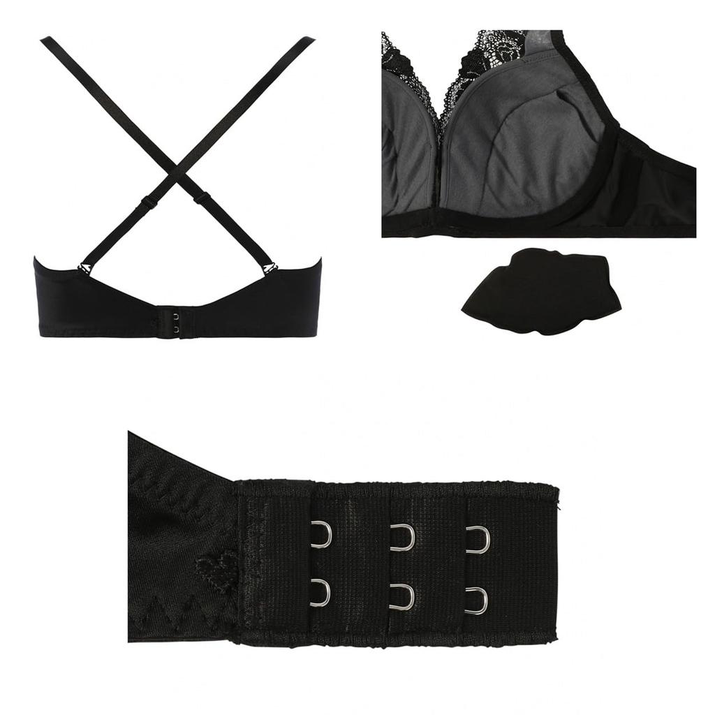 AMOSTYLE Dream Bra Deep V Bra Shorts Set Swinging Bouquet 00IP D75L Размер и (зеленый)