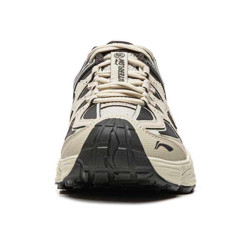 Li Ning CF Outdoor Versatile Shock Absorbing Support Reflective Low Top Hiking Shoes Unisex Hiking Shoes Silver Obsidian Oatmeal-Gray AHTV033-5