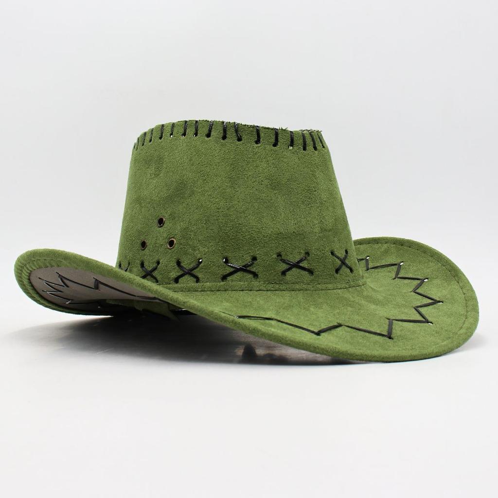 Ковбойская шляпа замшевая корейская версия шляпы от солнца для мужчин и женщин, пляжная шляпа для отдыха на траве, шляпа для верховой езды