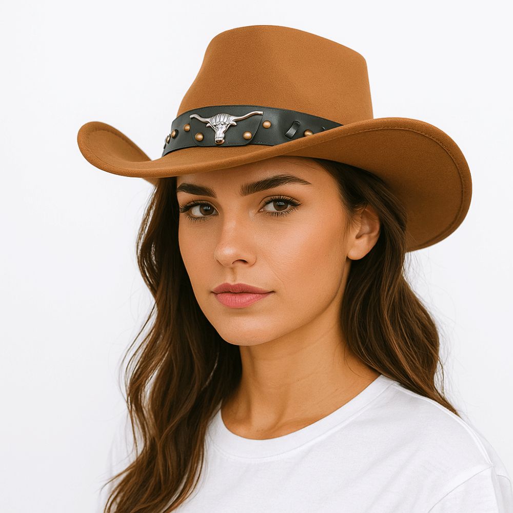 Ethnic Style Cowgirl Jazz Hat Wide Brim Visor Caps Cool Western Cowboy Hat  Outdoor