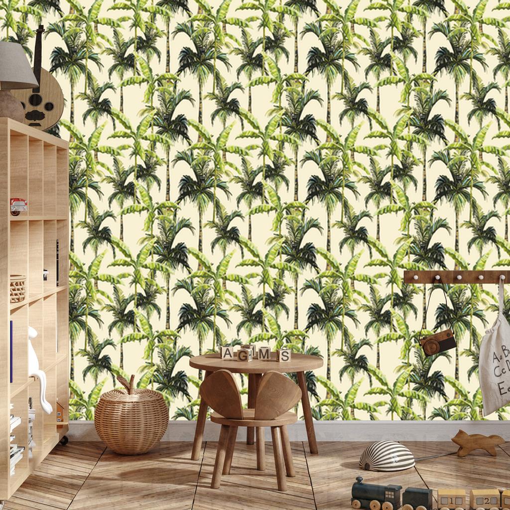 Green Palm Leaves Nature Wallpaper for Living Room and Bedroom 50x1000