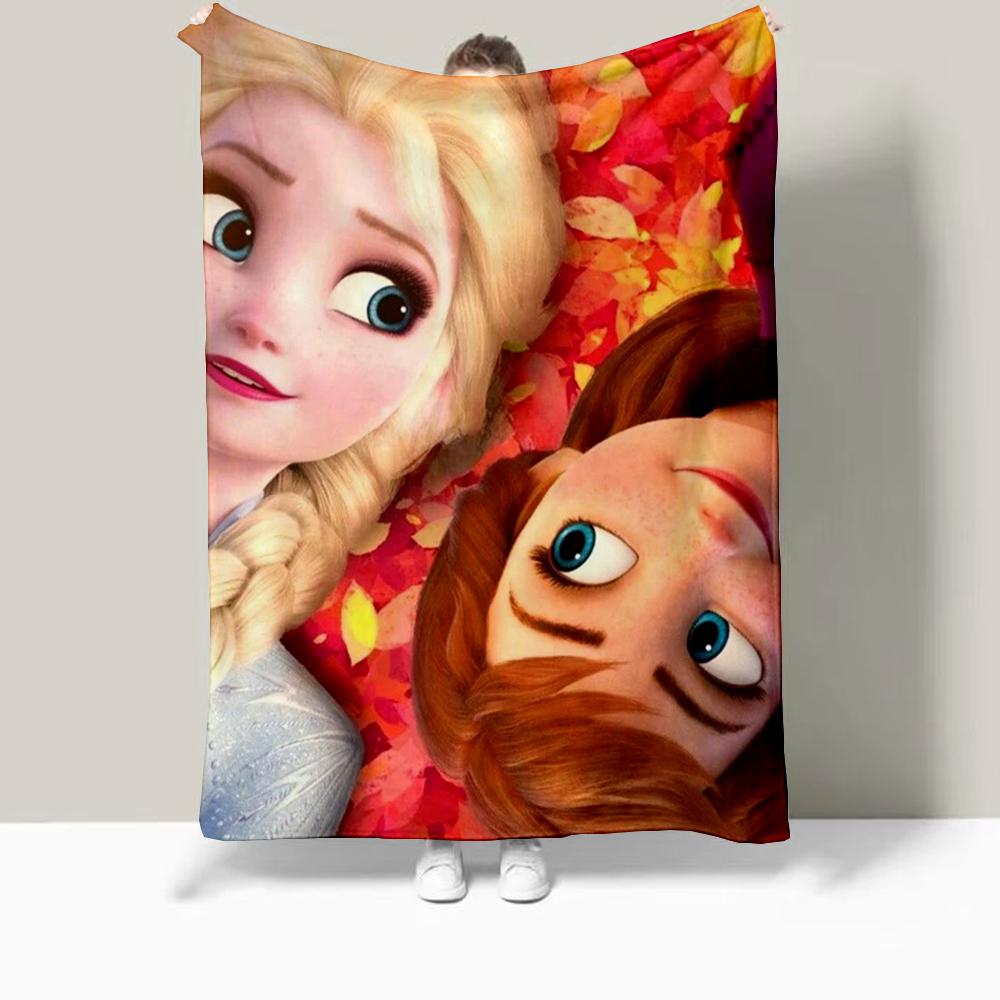 Замороженная Эльза Мультяшный принт Одеяло Оверсайз Постельное белье Диван Мягкое Дорожное Теплое Фланелевое Одеяло для Спальни Детское Подарок для Девочек