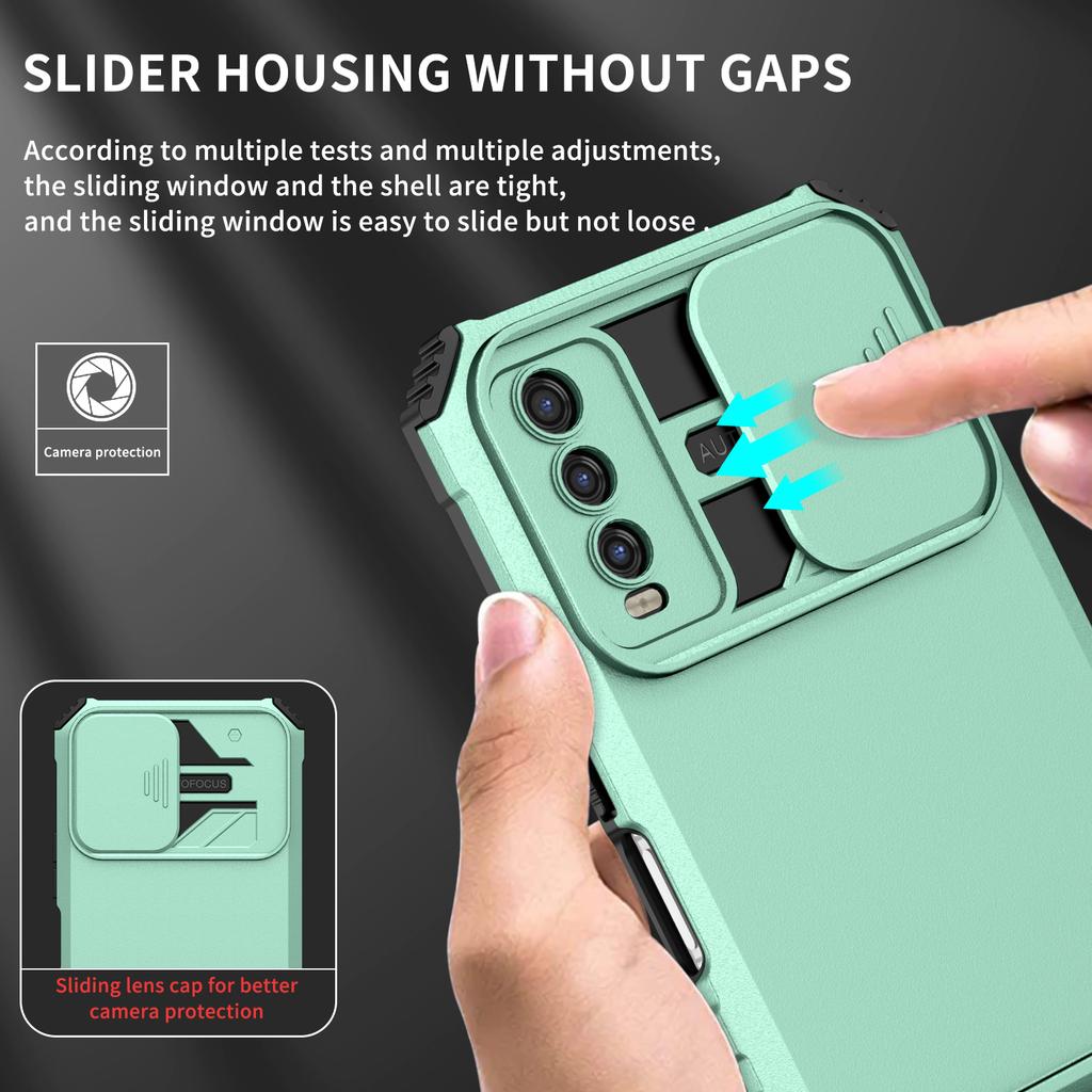 Противоударный чехол для VIVO Y95 Y93 Y91i Y91C Y76S Y72 Y53S 5G слайдер камера объектив защита подставка телефон чехол для Y50 Y30 Y20S Y20i