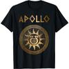 Agema Apparel Унисекс для взрослых Аполлон Греческий Бог Древняя Лира Футболка Черный Маленький Классический крой Круглый вырез Короткий рукав