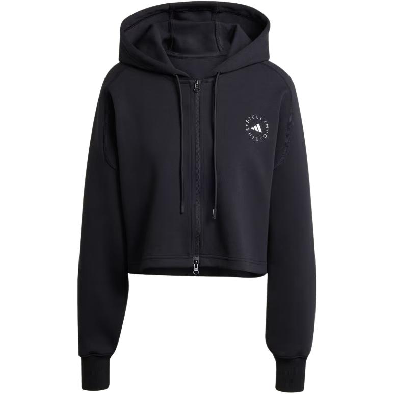 adidas Спортивный укороченный худи черный женский уличный стиль JD8107