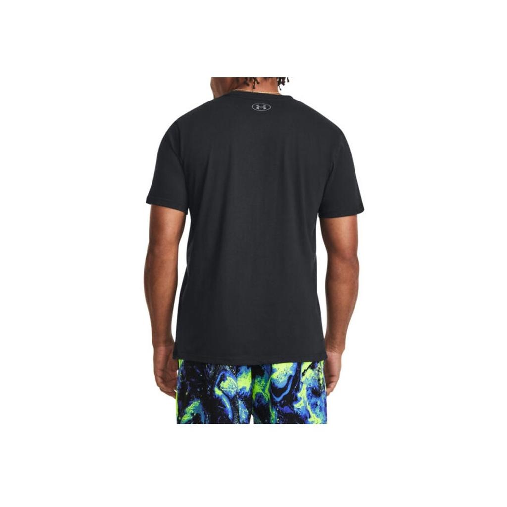 Under Armour Футболка Project Rock American Retro с логотипом и надписью «Legop Print», повседневная, спортивная, с круглым вырезом и коротким рукавом, мужская, черная 1380520-001