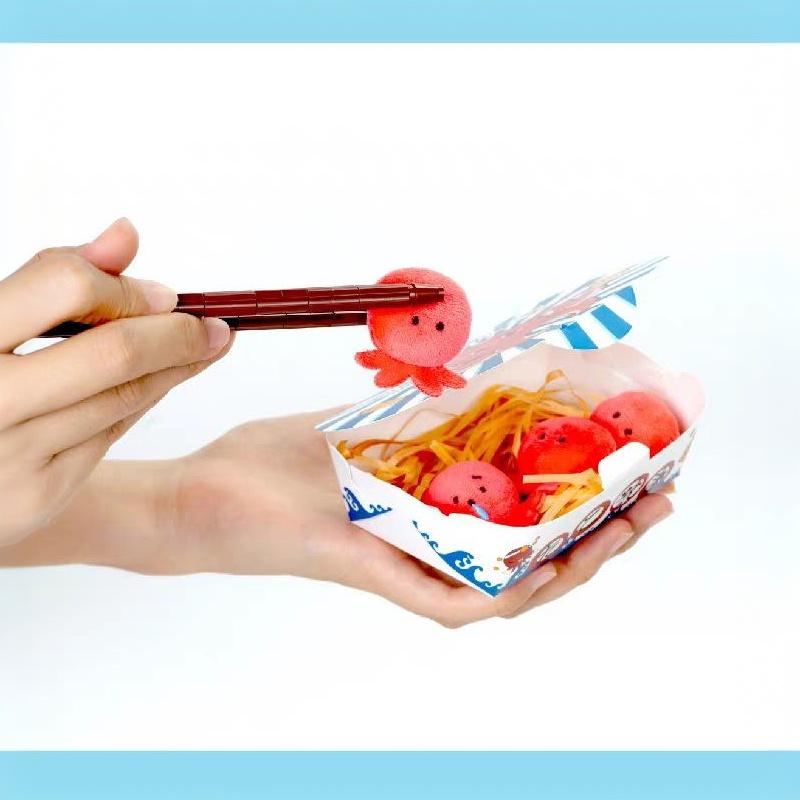 Cute Simulation Salmon Octopus Plush Keyring Soft Seafood Vegetable Bag Charm Unique Party Gift for Kids