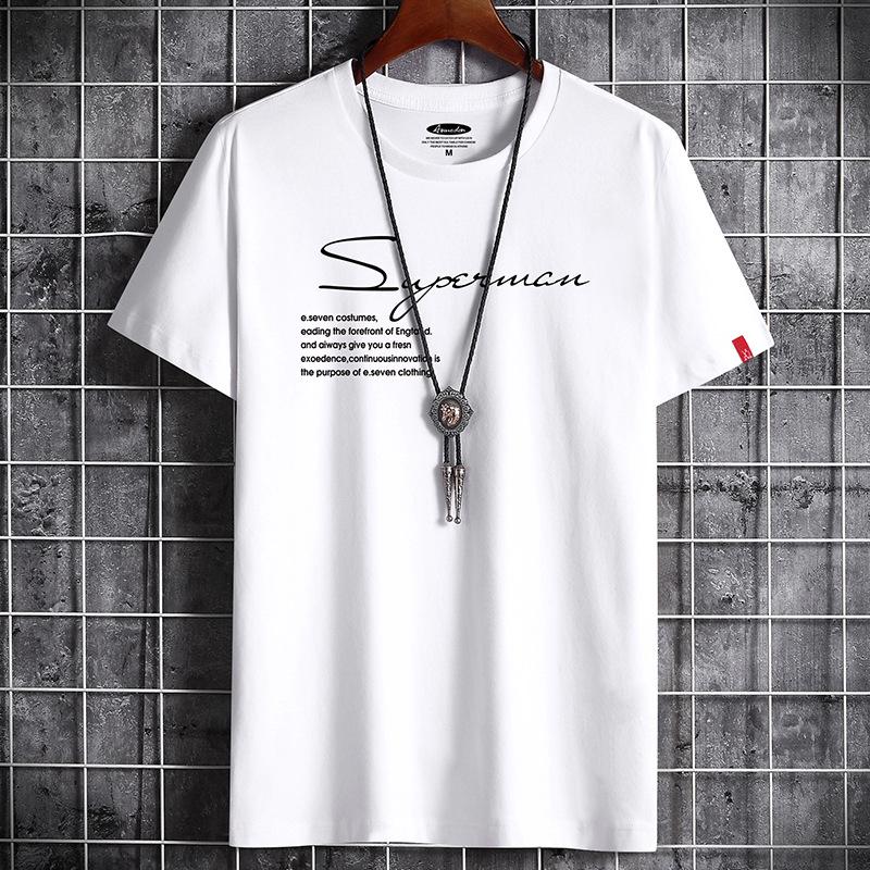 QICED Summer Short-sleeved T-shirt Men's O-neck Trend Bottom Shirt