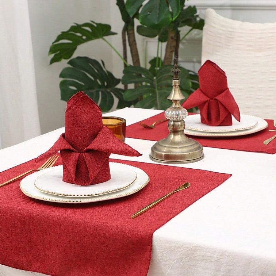 Элегантный набор бежевых салфеток из полиэстеровой смеси - квадратные 18x18 дюймов, мягкие и прочные, идеально подходят для свадеб, вечеринок и изысканных ужинов