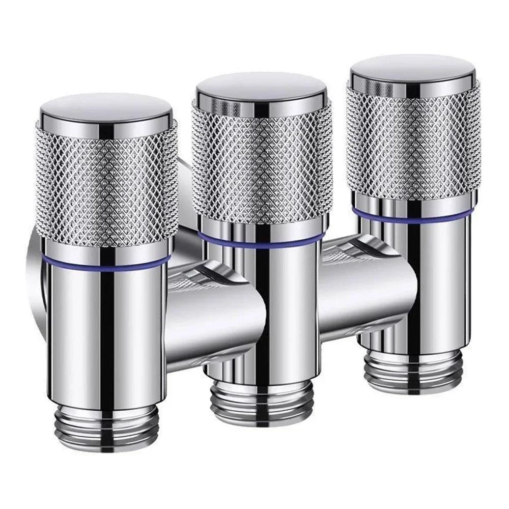 1шт. Угловой клапан для унитаза, угловой клапан для унитаза с одним входом и двумя выходами, двойной открытый кран, противоскользящий маховик, туалет